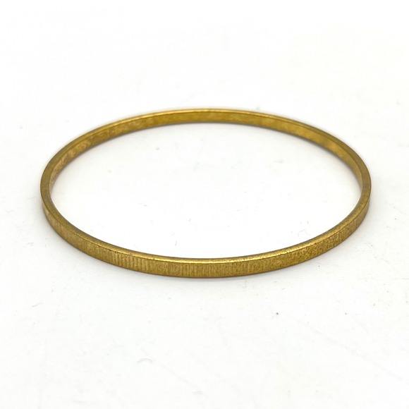 Monet Jewelry - Monet Gold Tone Brushed Textured Bangle Bracelet Vintage Signed 7.75 Inch
